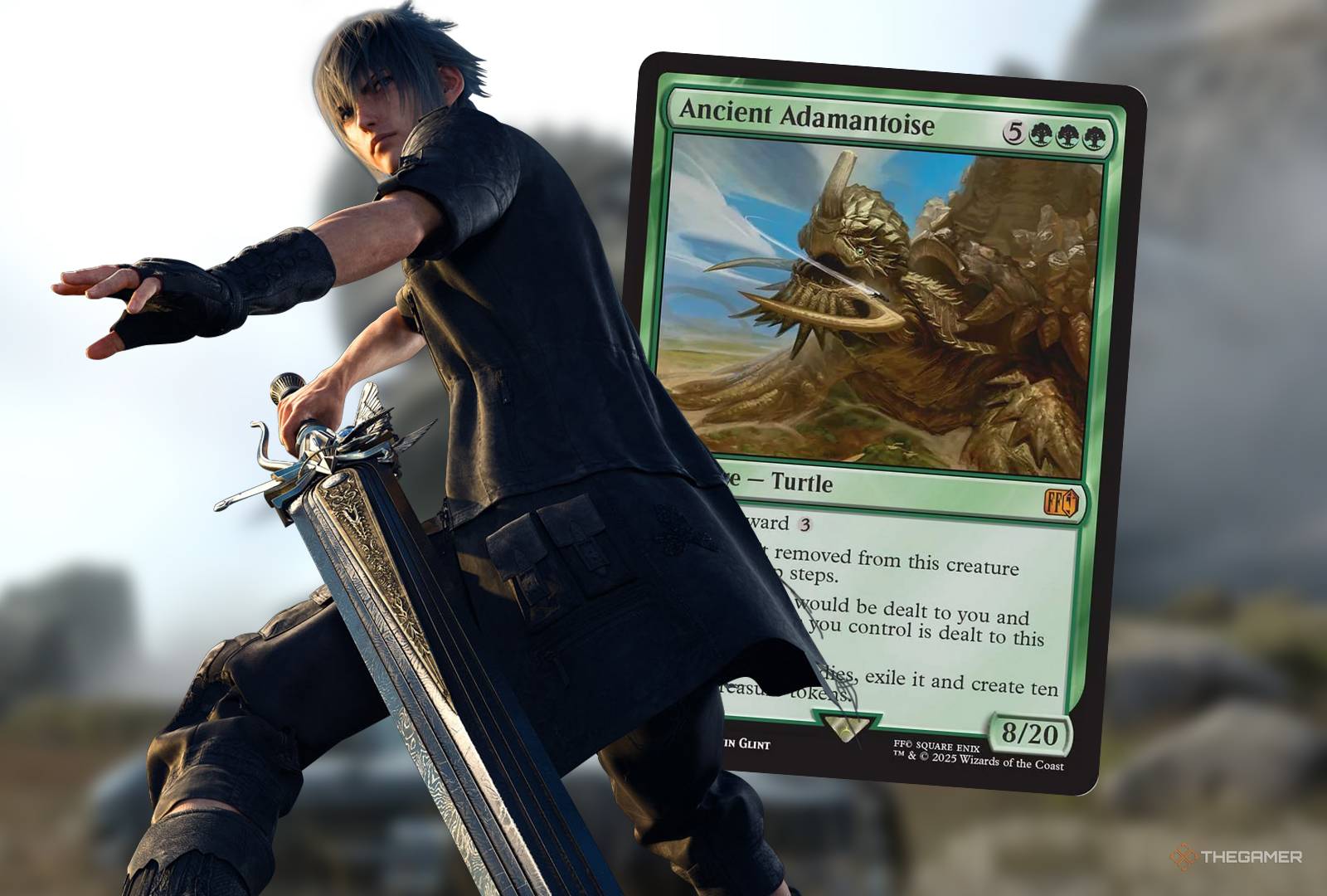 mtg final fantasy ancient adamantoise 401 Games Canada All damage that would be dealt to you and other permanents you control is dealt to this creature instead Ancient Adamantoise Prerelease FOIL FFXV