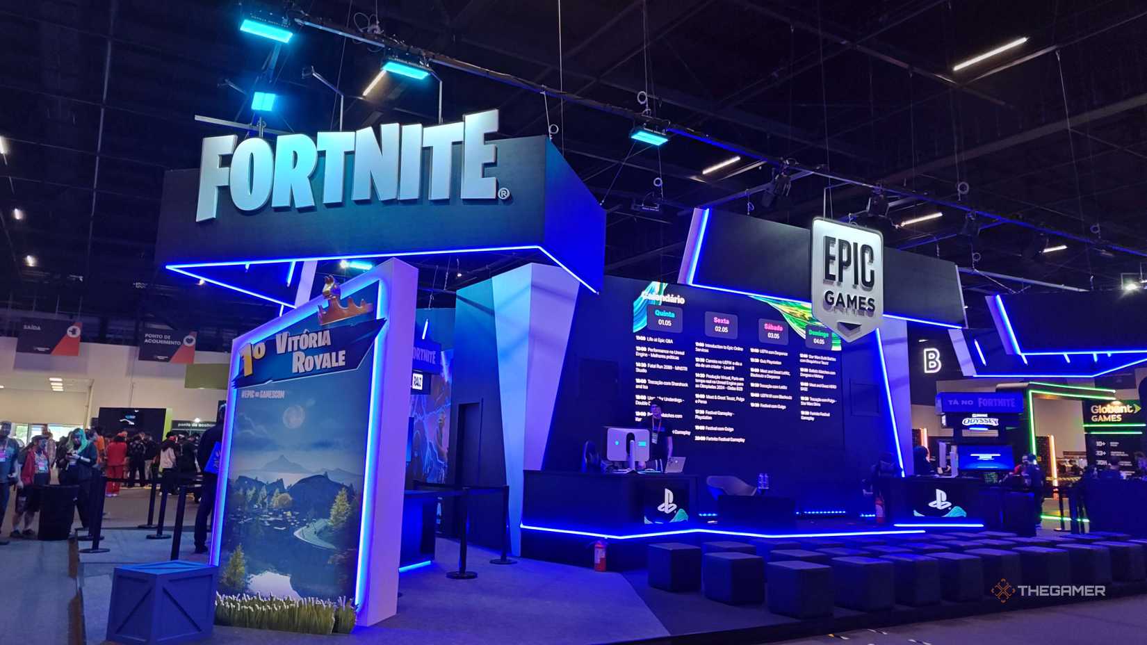 Fortnite and Epic Games' booth at Gamescom LATAM.