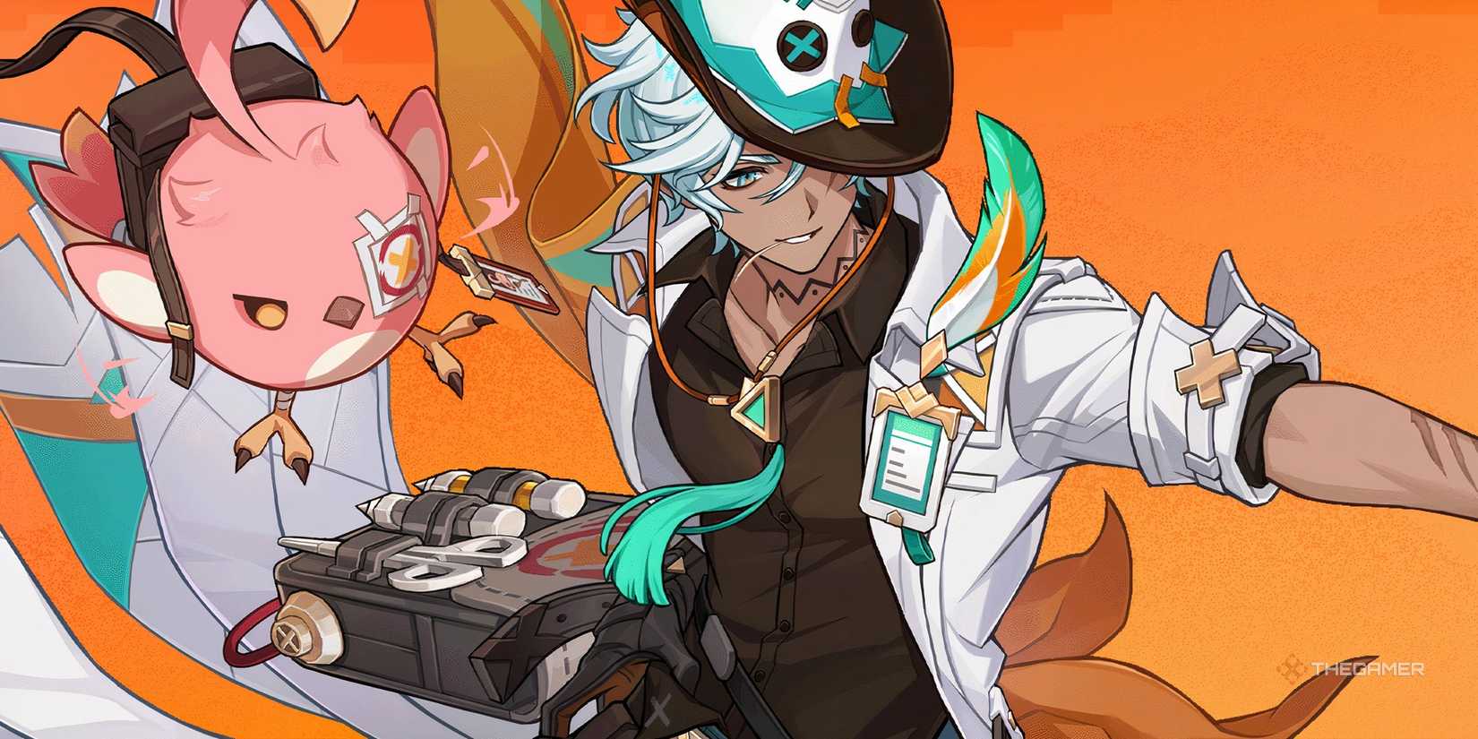 Genshin Impact Ifa splash art with orange background.