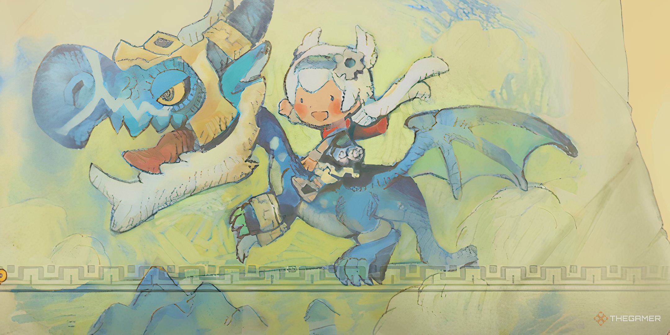 Rem riding her dragon in Fantasy Life i.