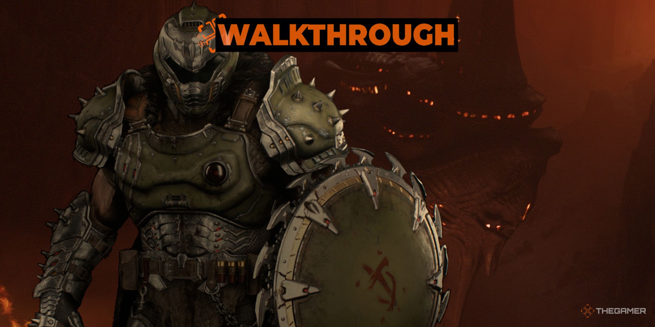 The Slayer standing in front a demonic ship in The Reckoning chapter of Doom The Dark Ages.