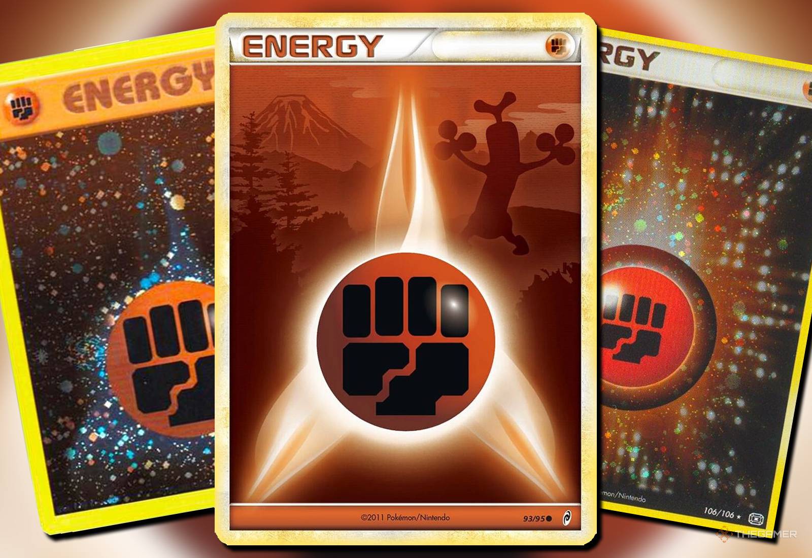 3 star basic energy pokemon card Fire Set x11 - SVE 010 variation to centering The Most Valuable Basic Fighting