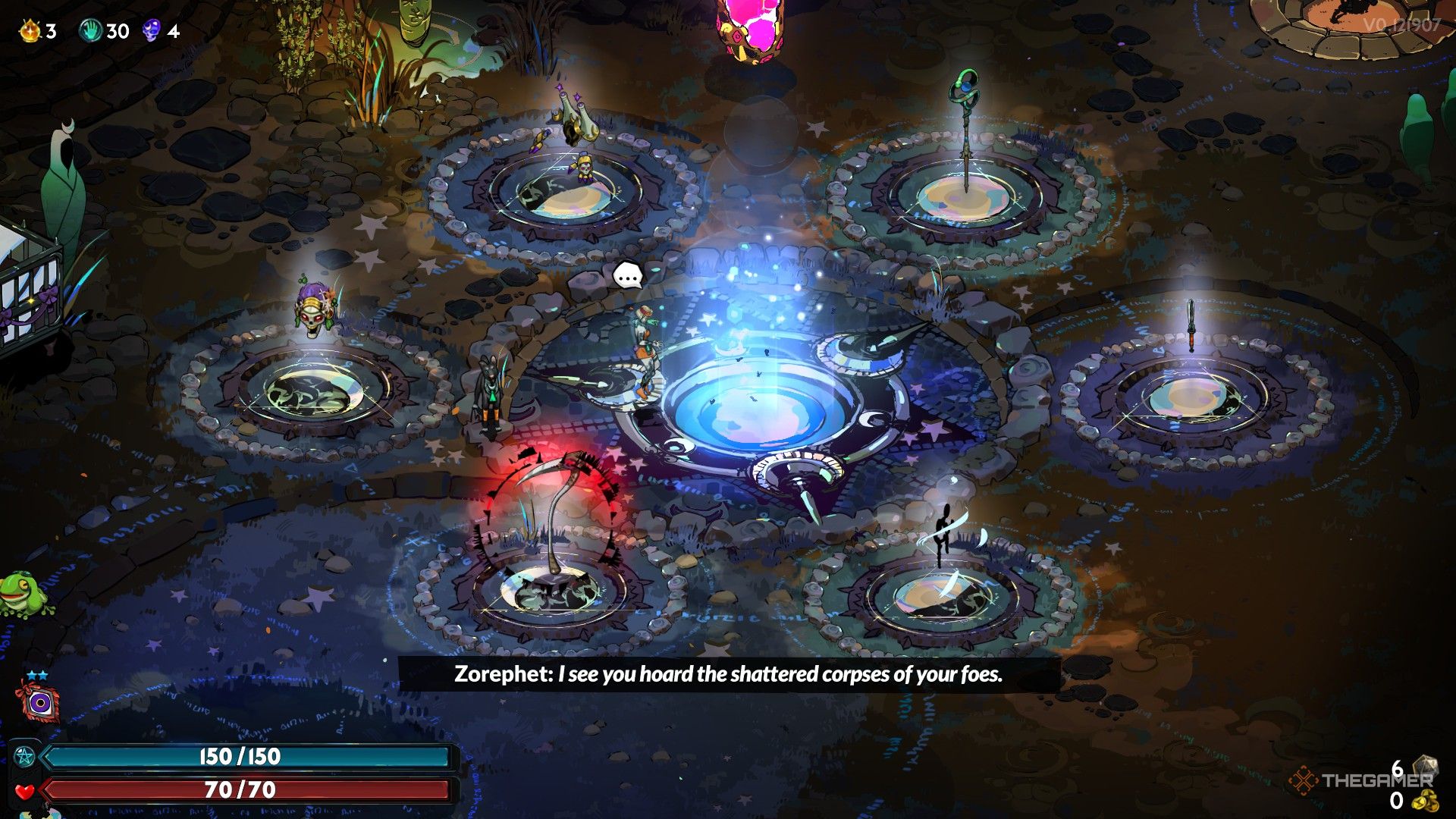 Melinoe unlocks the hidden aspect of Zorephet: Nergal with a Waking Phrase in Hades 2.