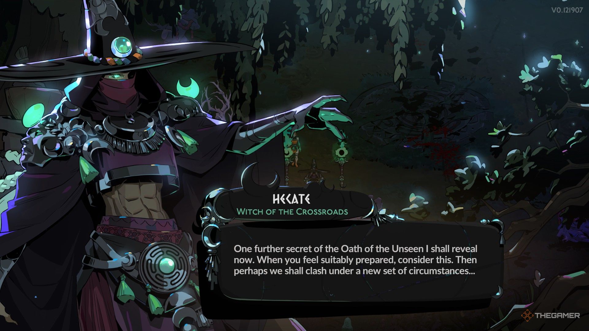 Hecate tells Melinoe about the Vow of Rivals in Hades 2.