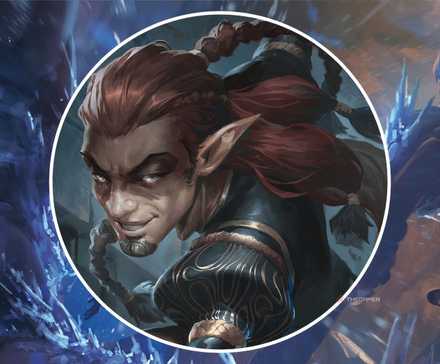 A split image of a rogue with a backdrop of an icy attack in Dungeons & Dragons or DND.