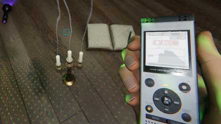 Holding The Tier 2 Sound Recorder Recording The Ghost Blowing The Candle Out In Phasmophobia.