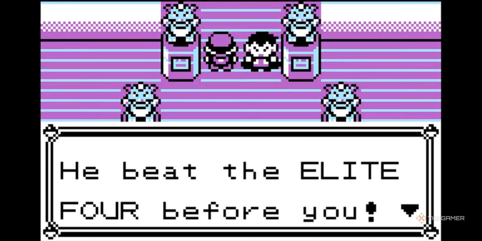 Lance tells Red that Blue beat the Elite Four before you in Pokemon Red.