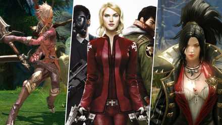 A split image featuring the MMORPGs Tera, The Secret World, and Lost Ark.