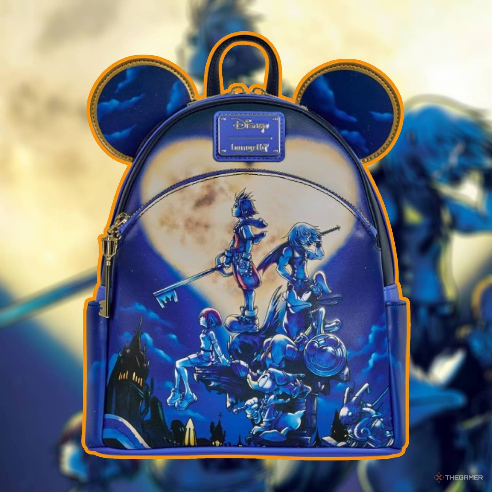 Loungefly Kingdom Hearts Pencil Case - Black Grey All-Over Print, 8" X 4.5" Cosmetic Bag