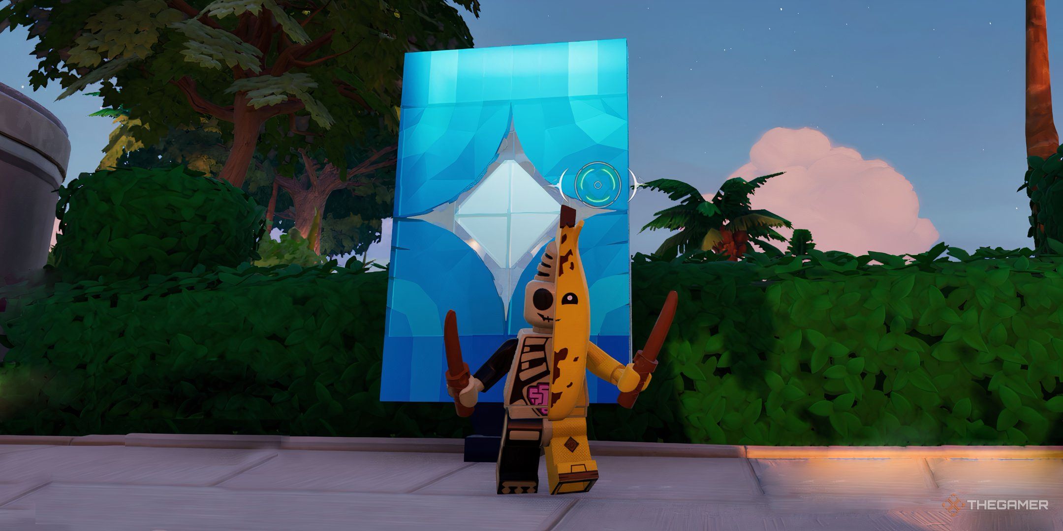 Peely Bones In Lego Fortnite Expeditions.