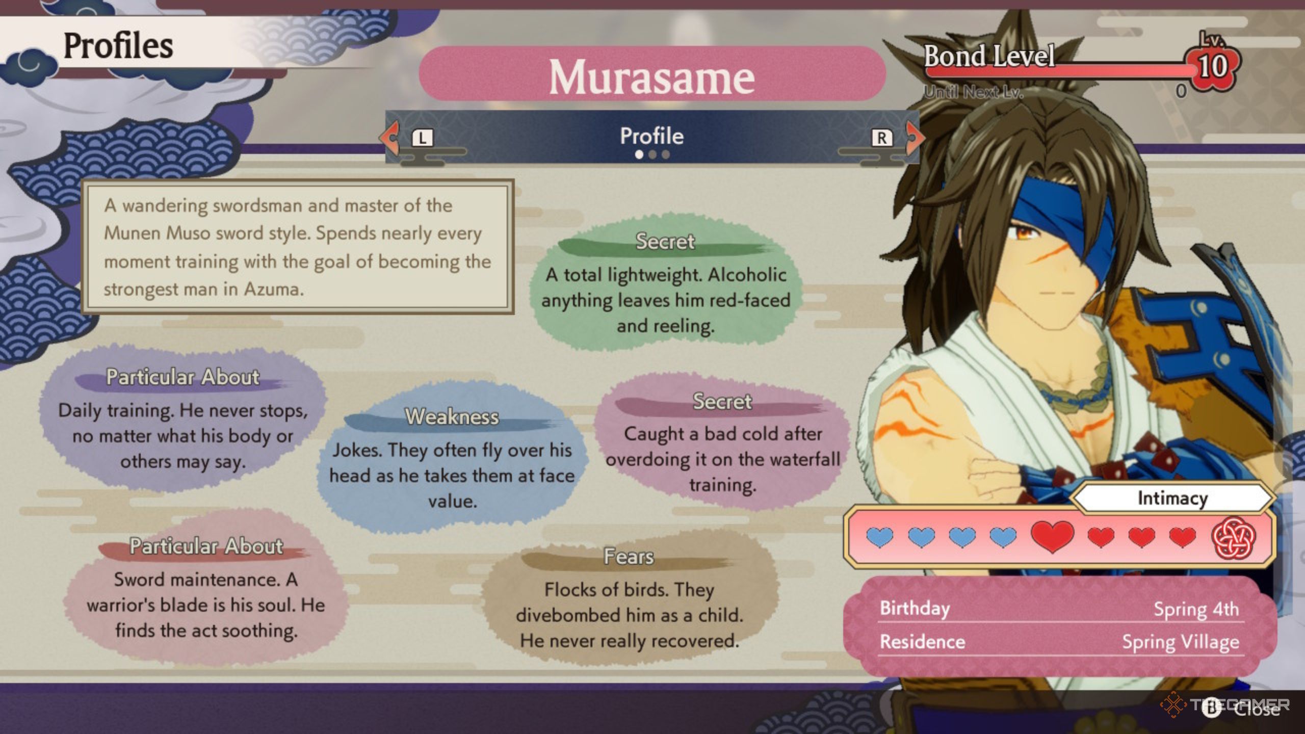 Best Gifts And Hangouts For Murasame In Rune Factory: Guardians Of