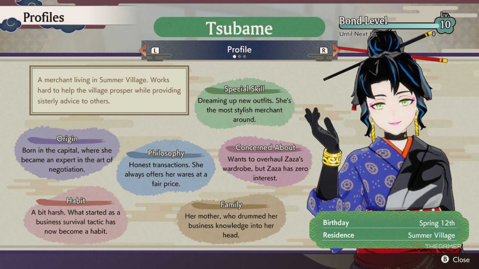 Best Gifts And Hangouts For Tsubame In Rune Factory: Guardians Of Azuma