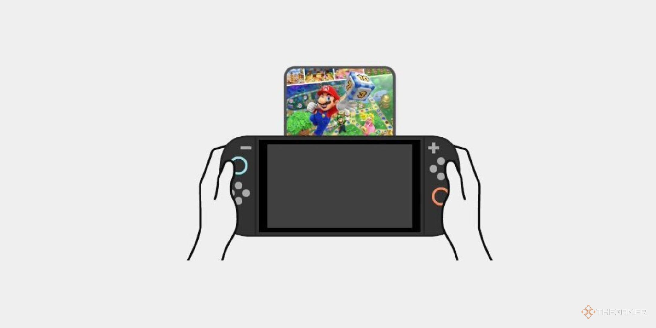 A Mario Party Superstars Key Card being loaded onto a Switch 2.