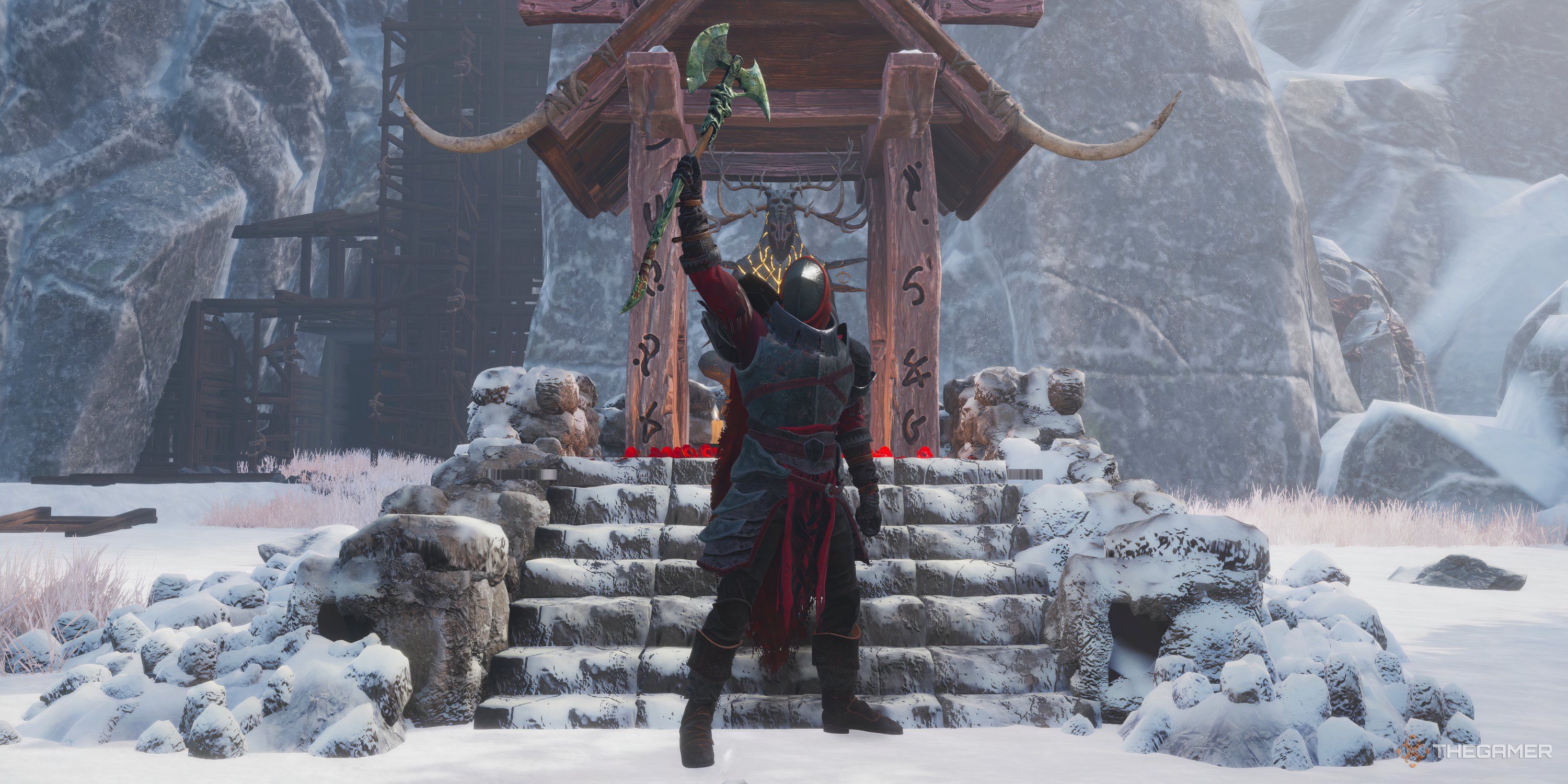 Warrior Axe Pose in Tainted Grail Fall of Avalon.