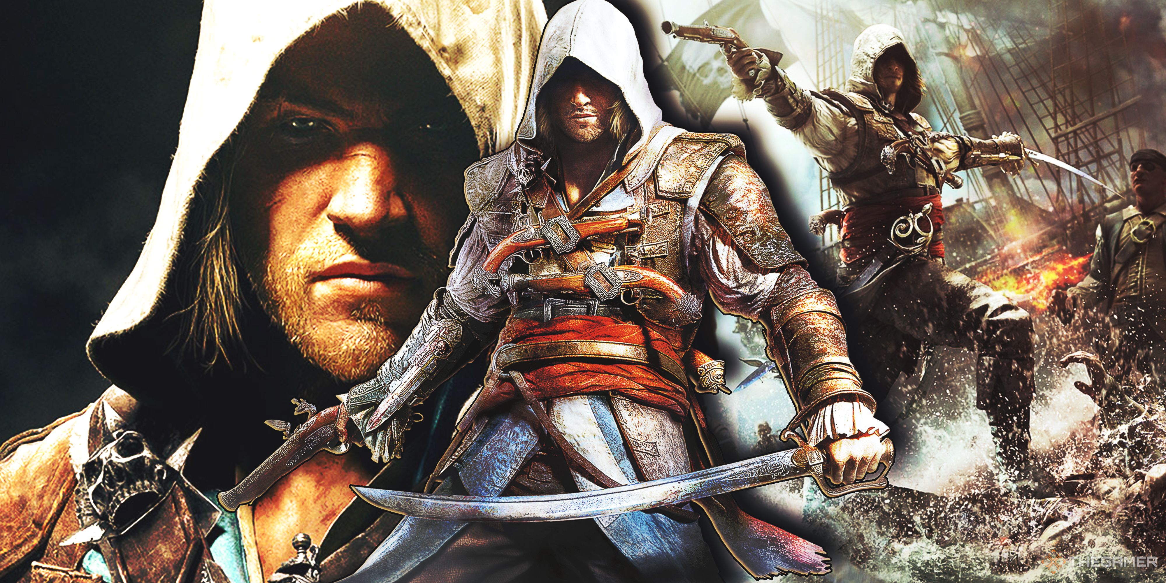 Collage of images from Assassin's Creed 4: Black Flag.