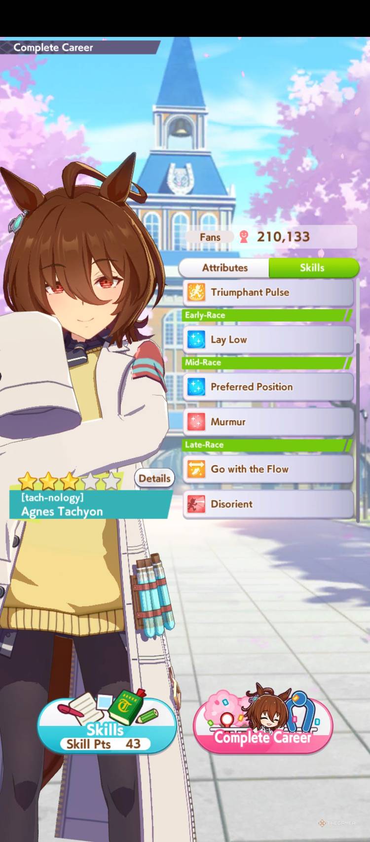 Agnes Tachyon skills are shown in Umamusume Pretty Derby.