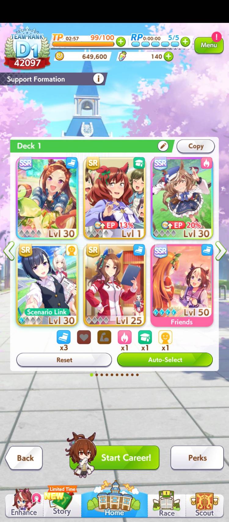 Agnes Tachyon support cards are shown in Umamusume Pretty Derby.