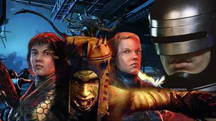 Wolfenstein: Youngblood, Clive Barker's Jericho, RoboCop: Rogue City and Aliens: Colonial Marines in the background.