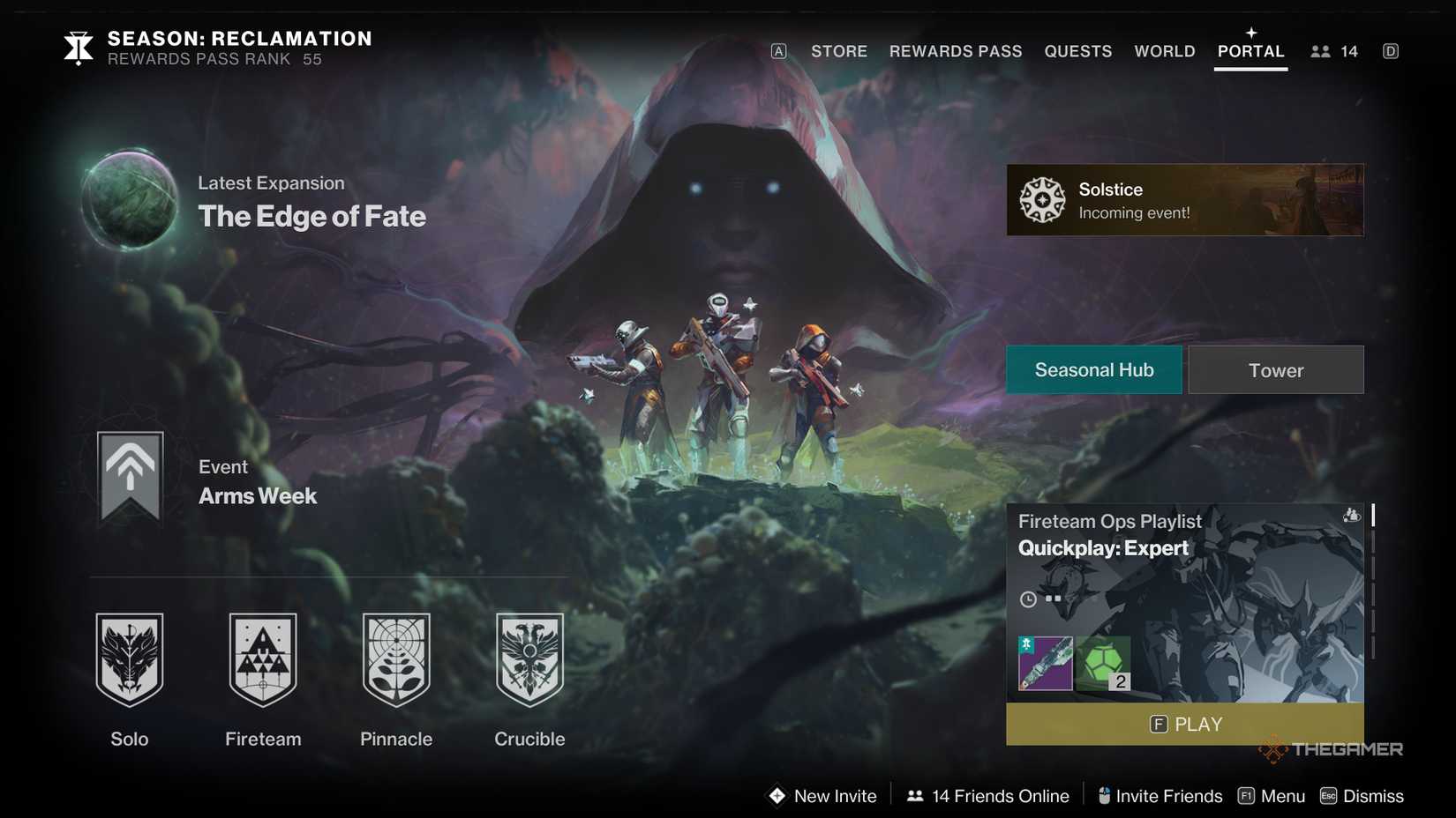 Destiny 2 Arms Week In Portal Menu