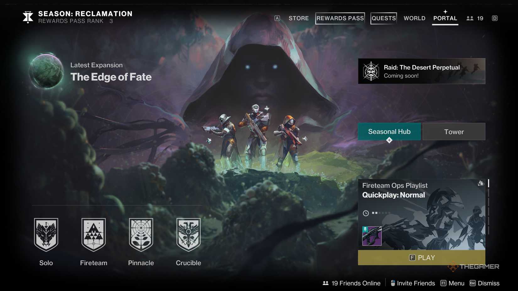 Destiny 2 Portal Menu