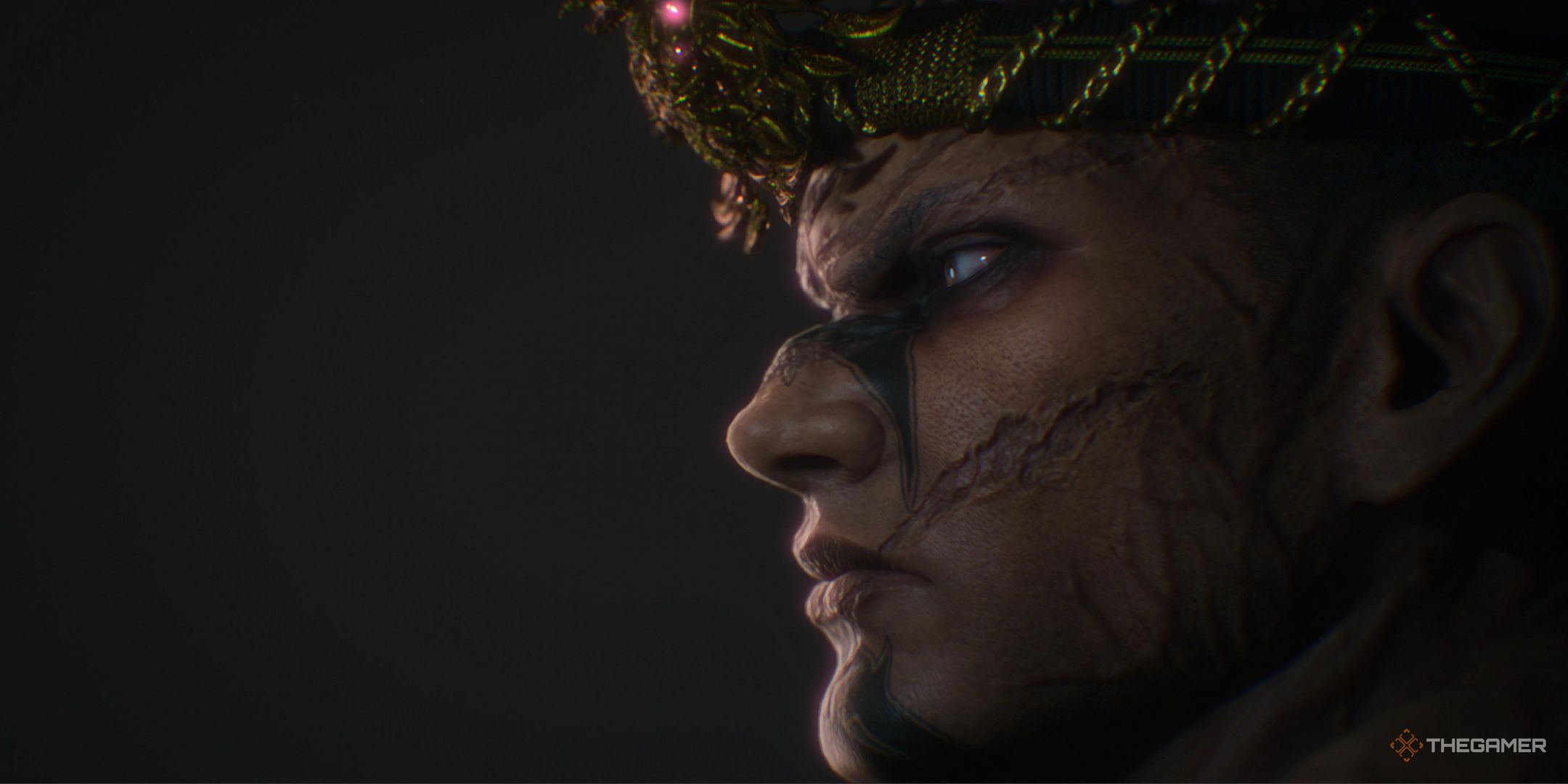 A close shot of Fahkumram left's profile in Tekken 8.
