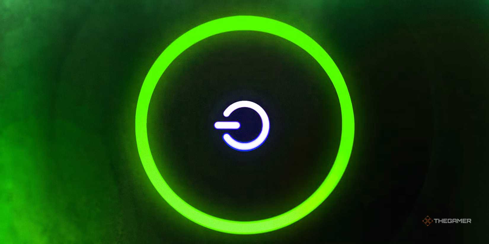 Xbox red ring of death lit up in green.