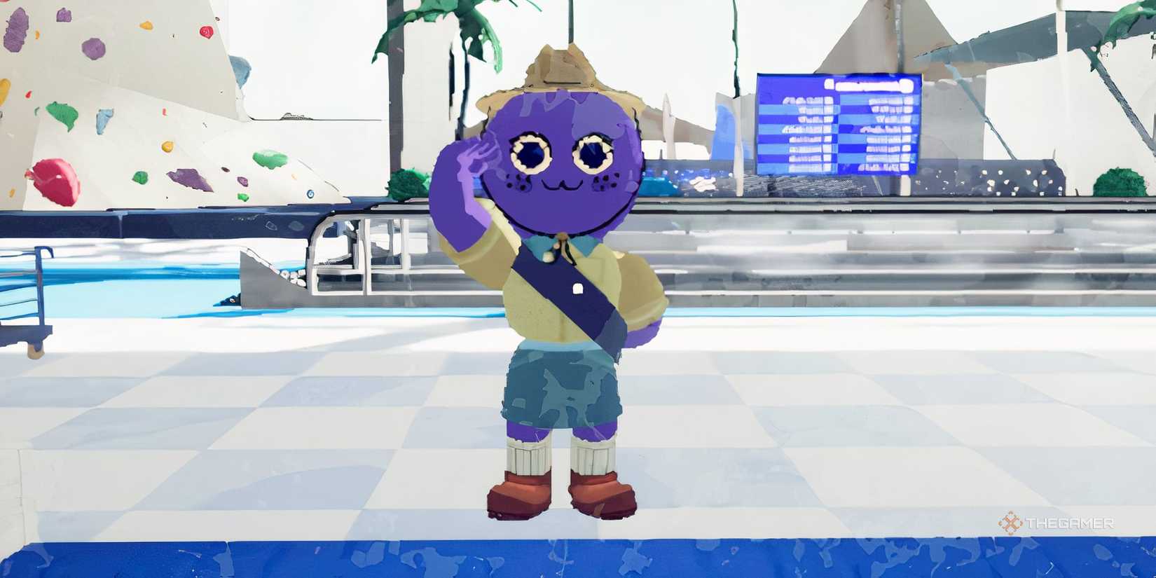 Salute in the mirror at Peak Airport.