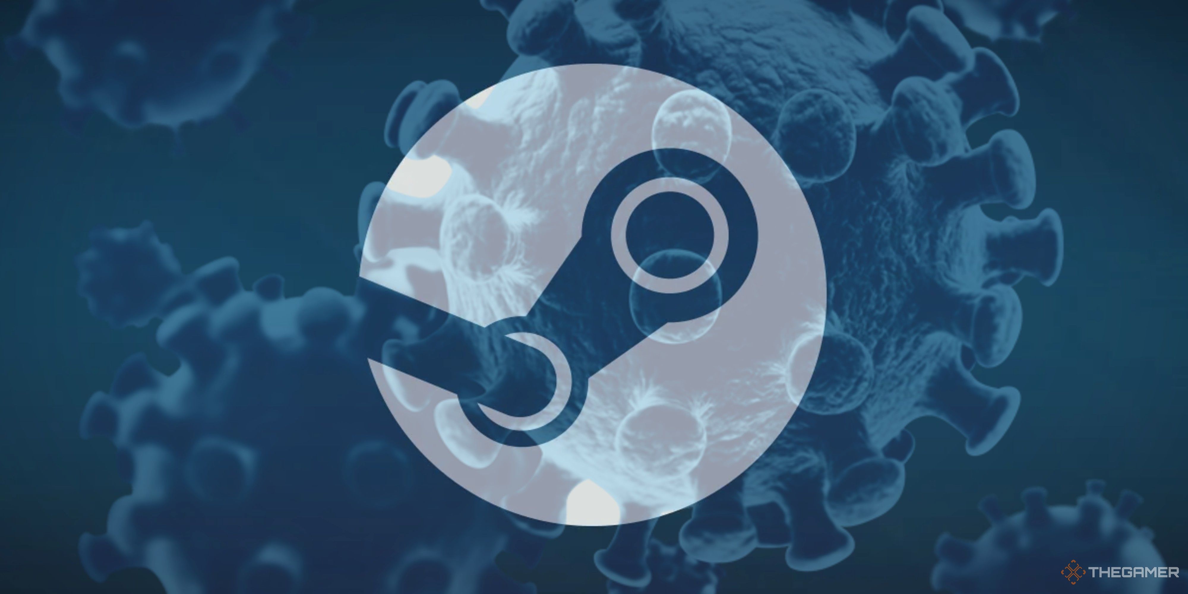 A Steam Game Has Been Infected With Malware For The Third Time This Year Steam Logo With Faded Viruses In The Background 