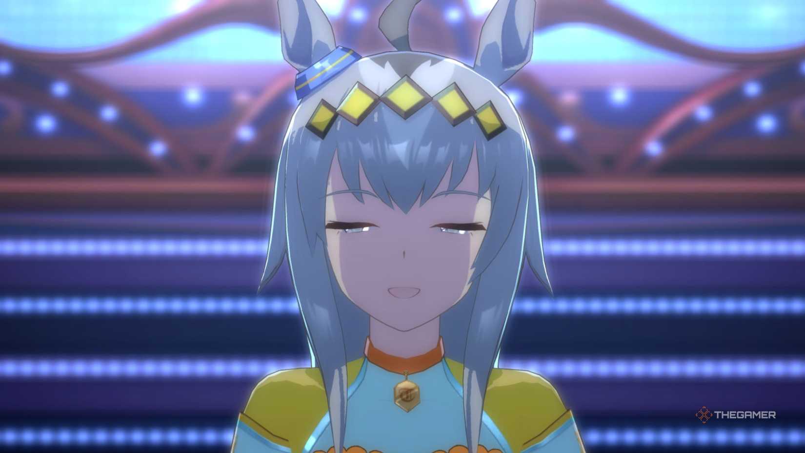 Umamusume Pretty Derby Oguri Cap smiling during concert