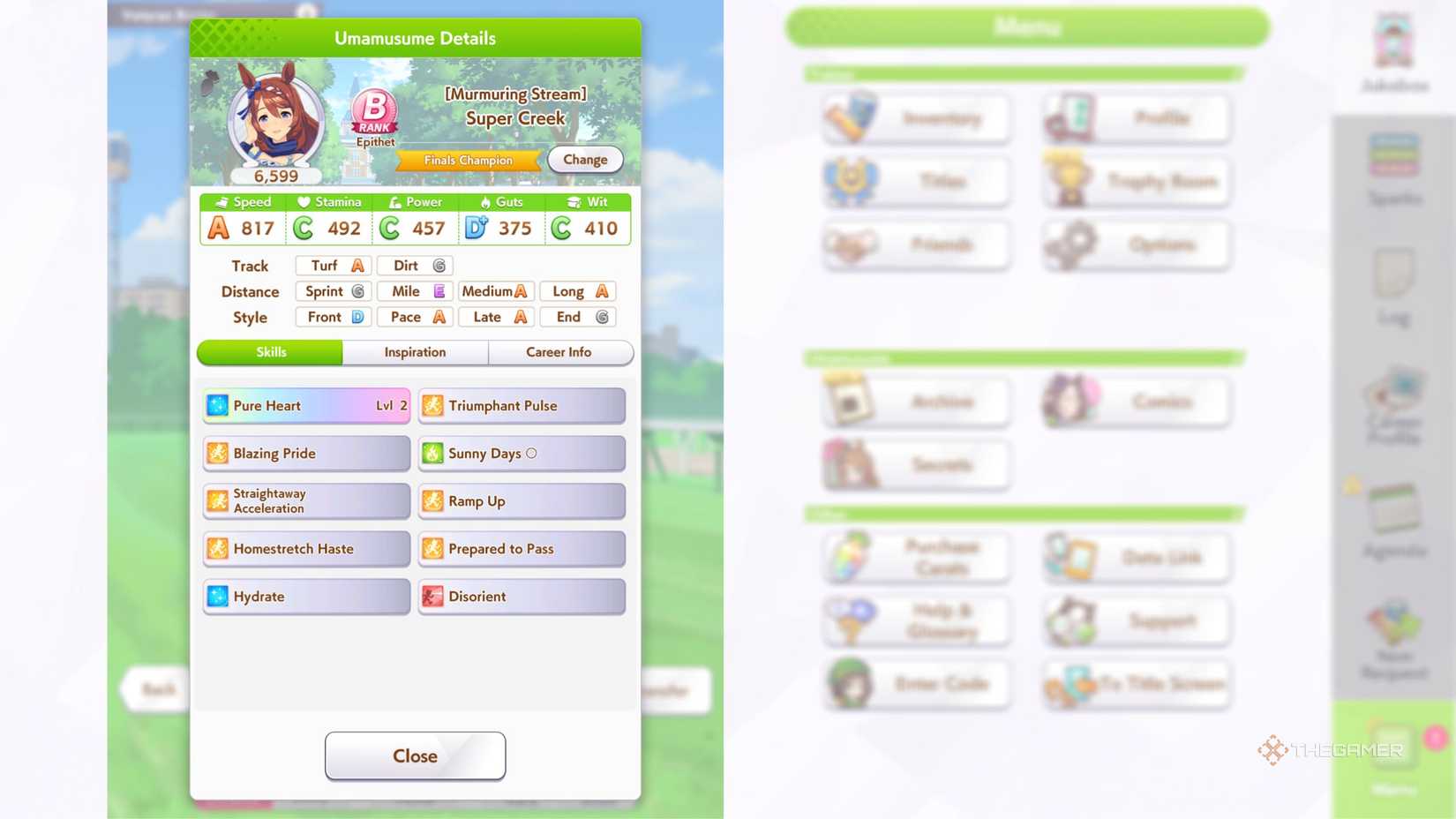 Umamusume Pretty Derby showing a full run giving B rank.