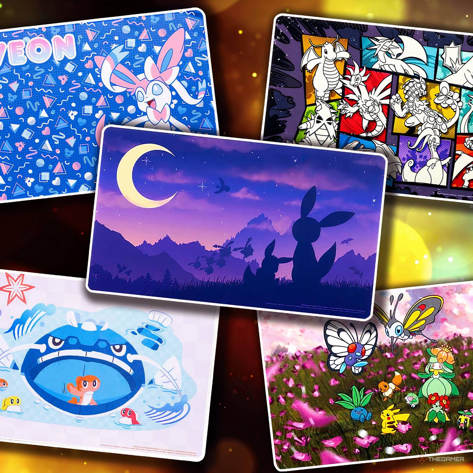 pokemon card mats The Gaming Mat Company 2 Player Pokmon Playmat Mew Scarlet Pokemon Playmat, Inspired by Pokemon