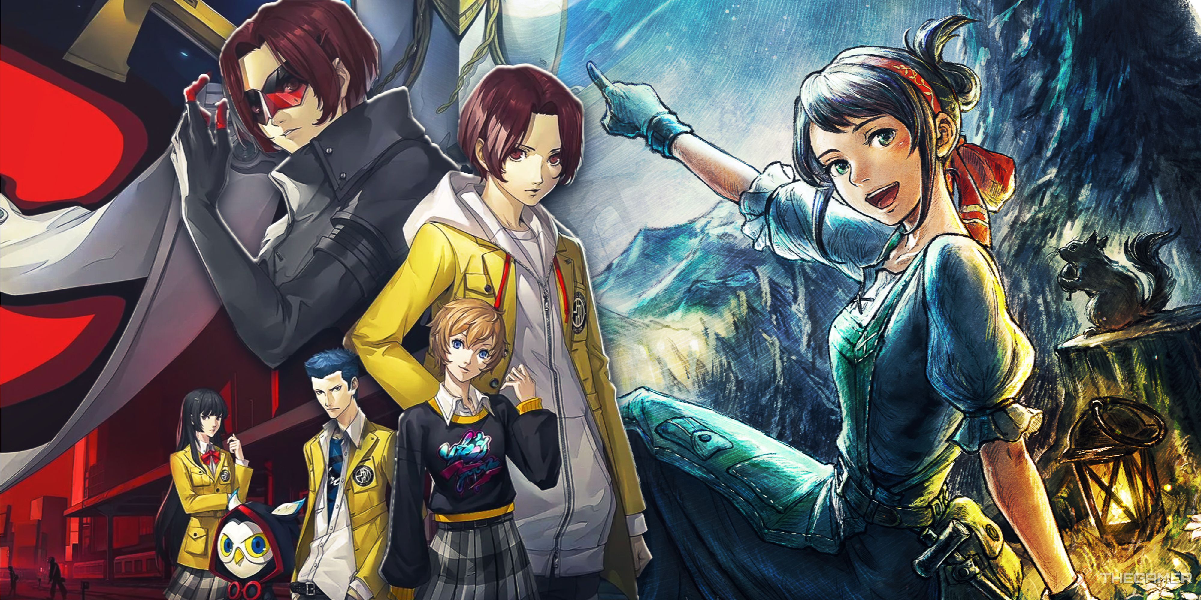 Characters from Persona 5 The Phantom X and Octopath Traveler 0.