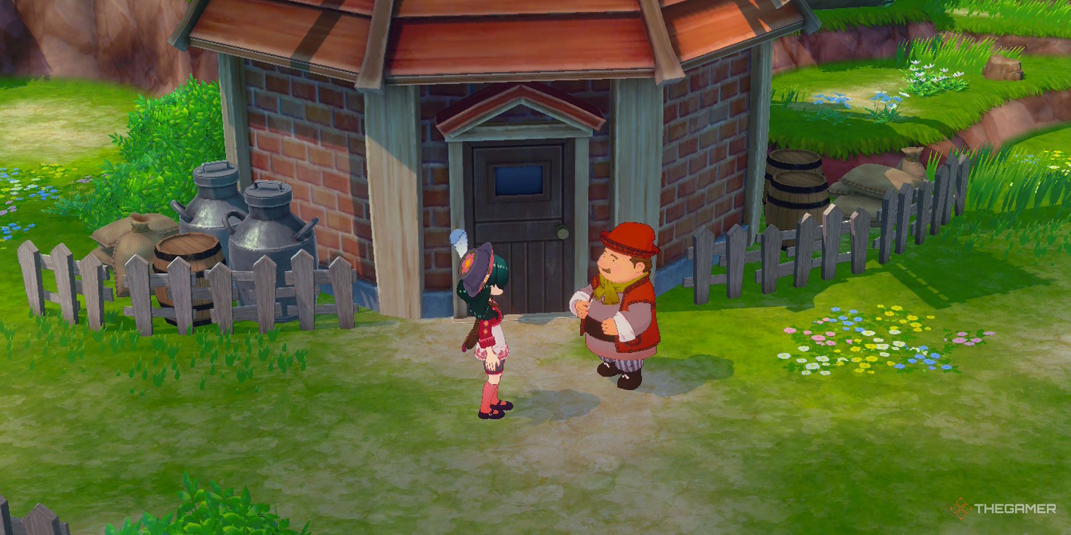 A player beside Isaac in Story of Seasons Grand Bazaar.