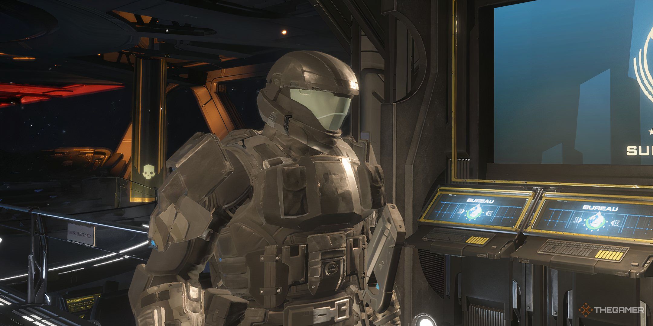 A player wearing the Halo armour in Helldivers 2.