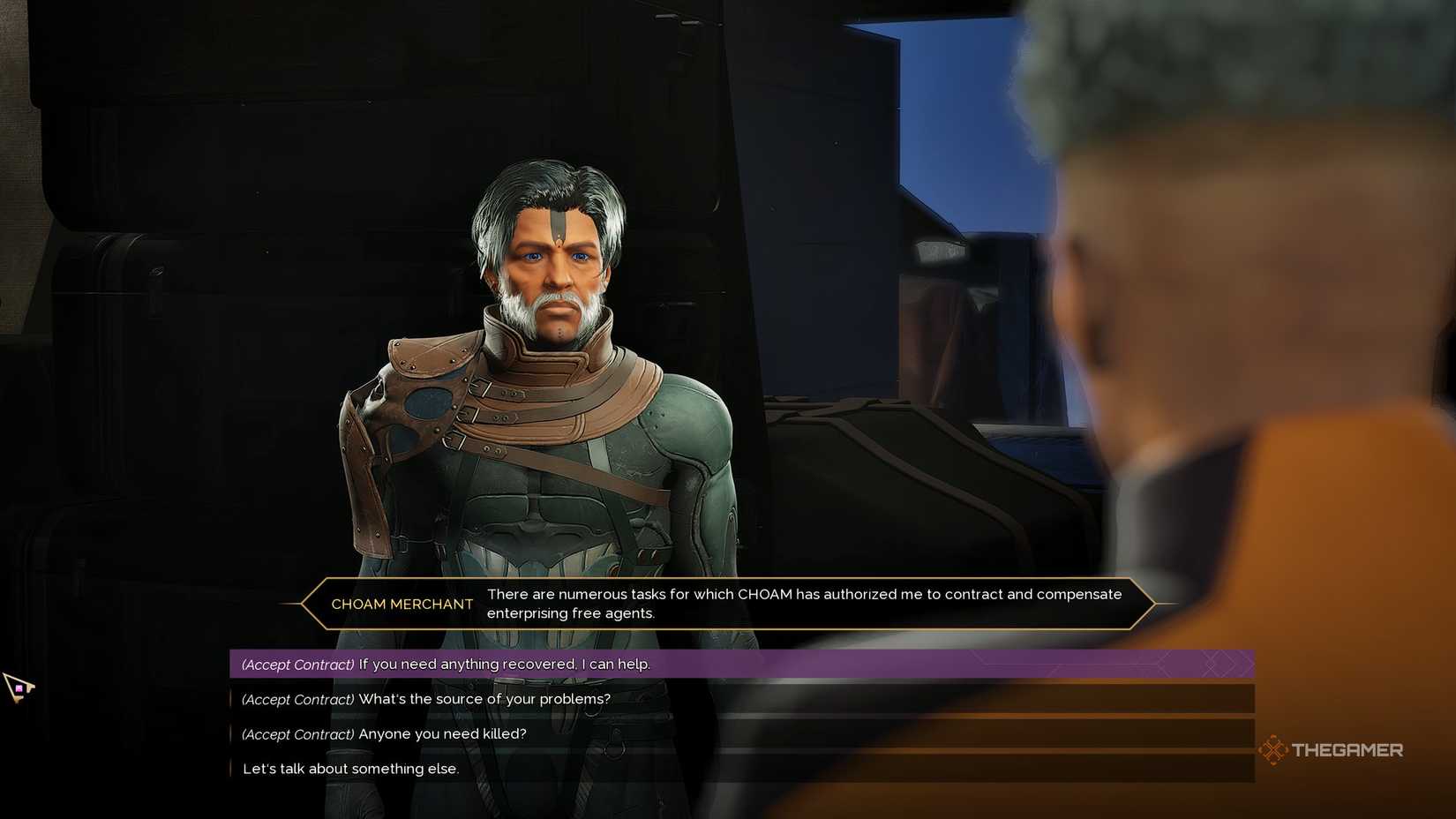 The player in Dune: Awakening to talk to the Choam buyer with the contracts listed below. 