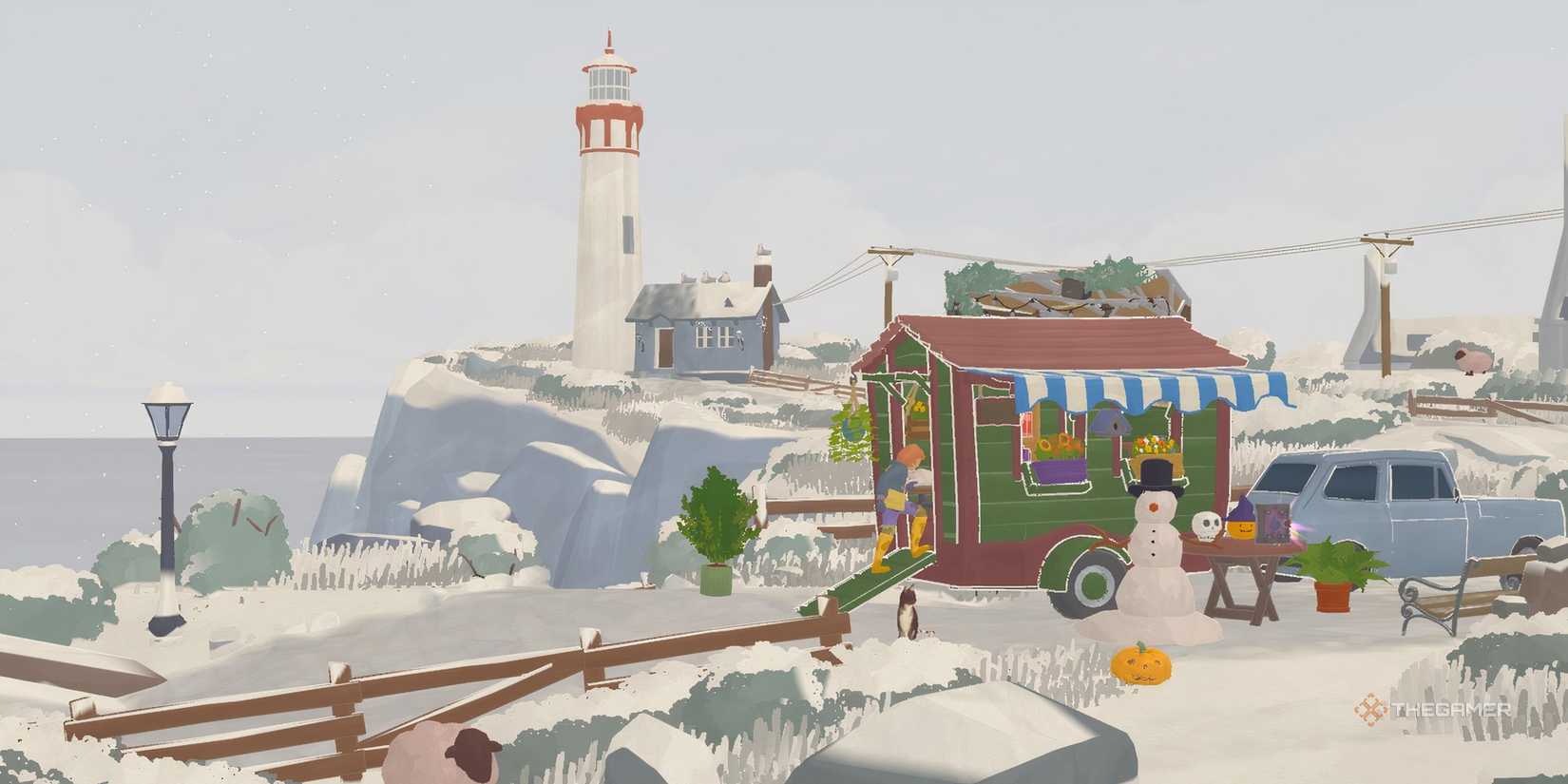 A mobile bookshop is open for business at the lighthouse during the winter and Harper makes it into the Tiny Bookshop.