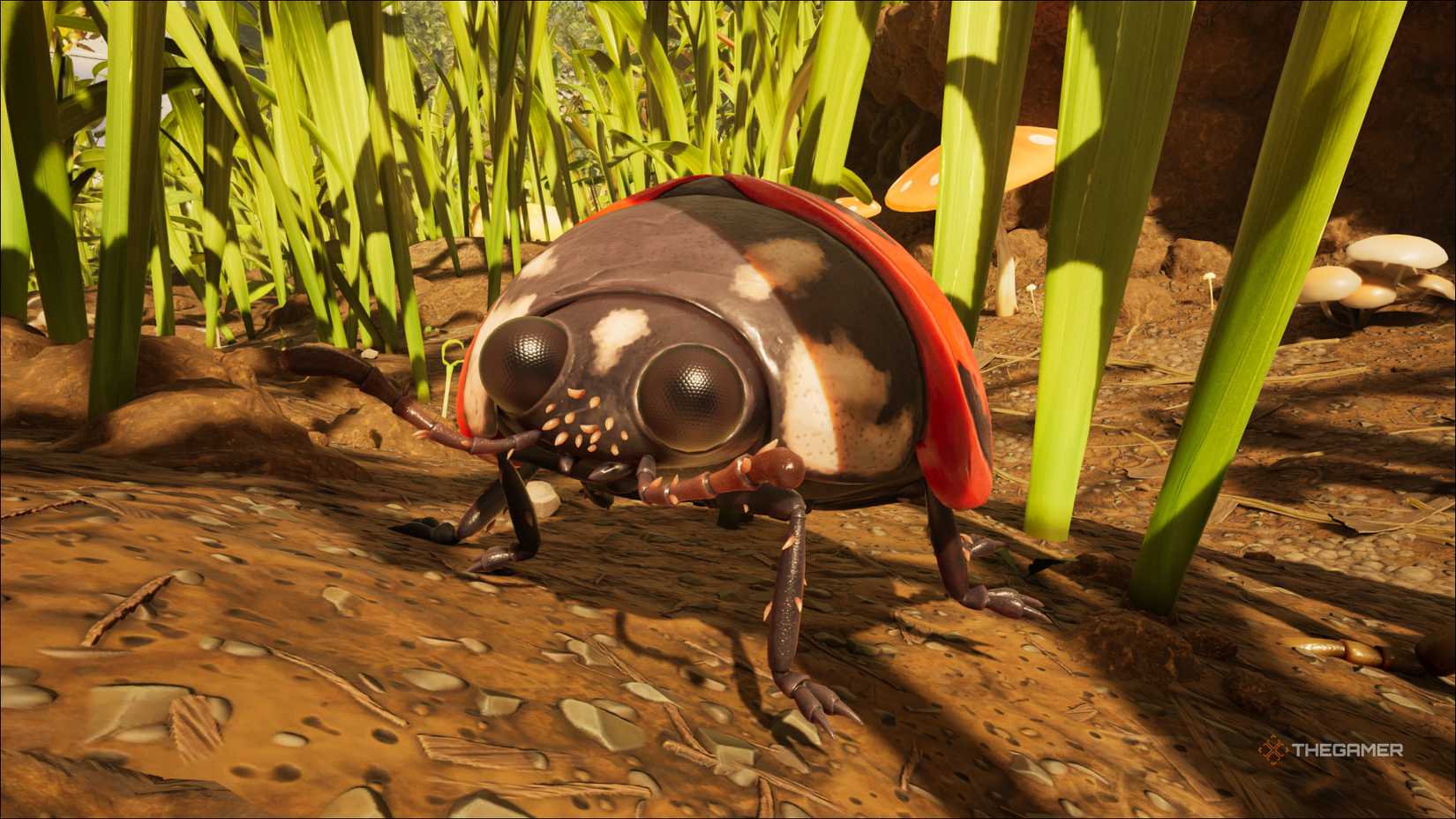 A ladybug looking around in Grounded 2.