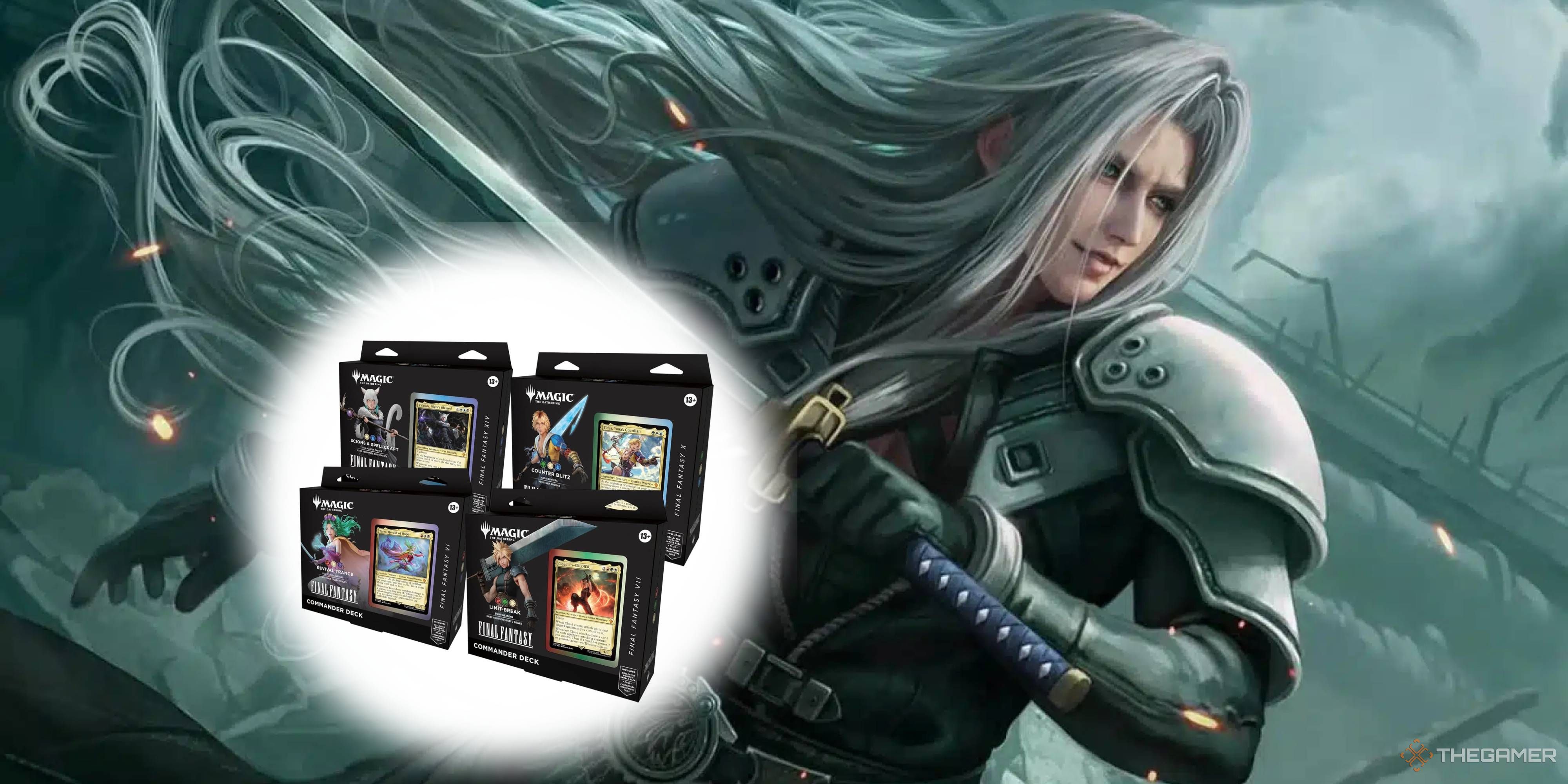 final fantasy mtg commander bundle MTG's Includes All Four Decks For Less Than $200 This Magic the Gathering Final Fantasy MTG Store Deck Option:Revival Trance cartas raras Final Fantasy VII