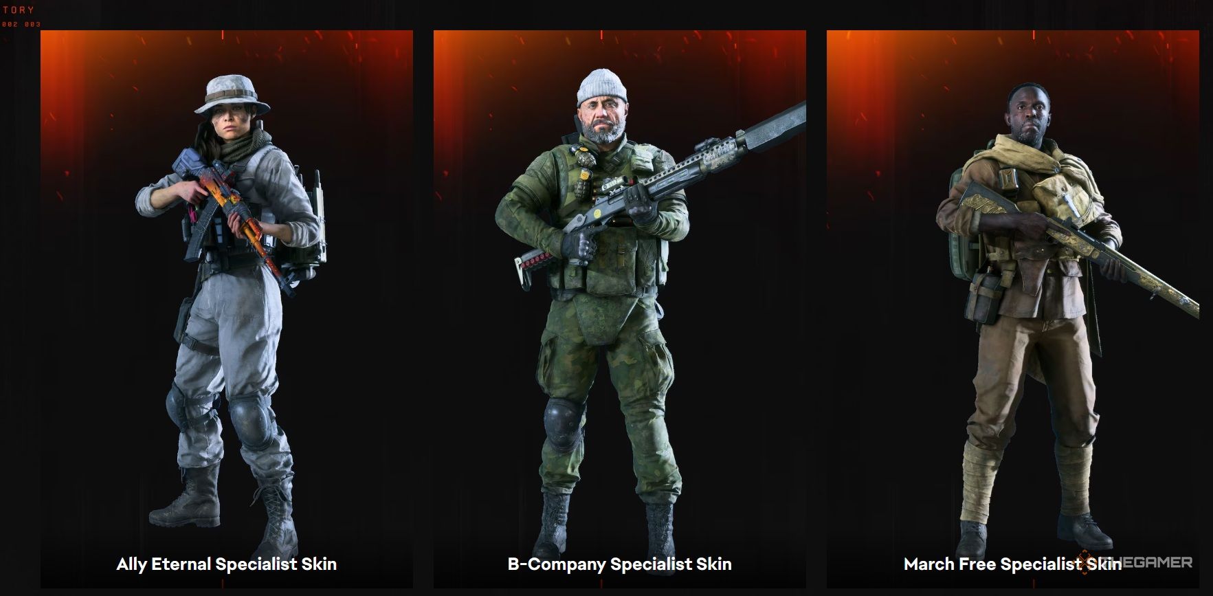 All Road To Battlefield 6 Event Rewards In Battlefield 2042 Reward Skins Lined Up From Battlefield 6 