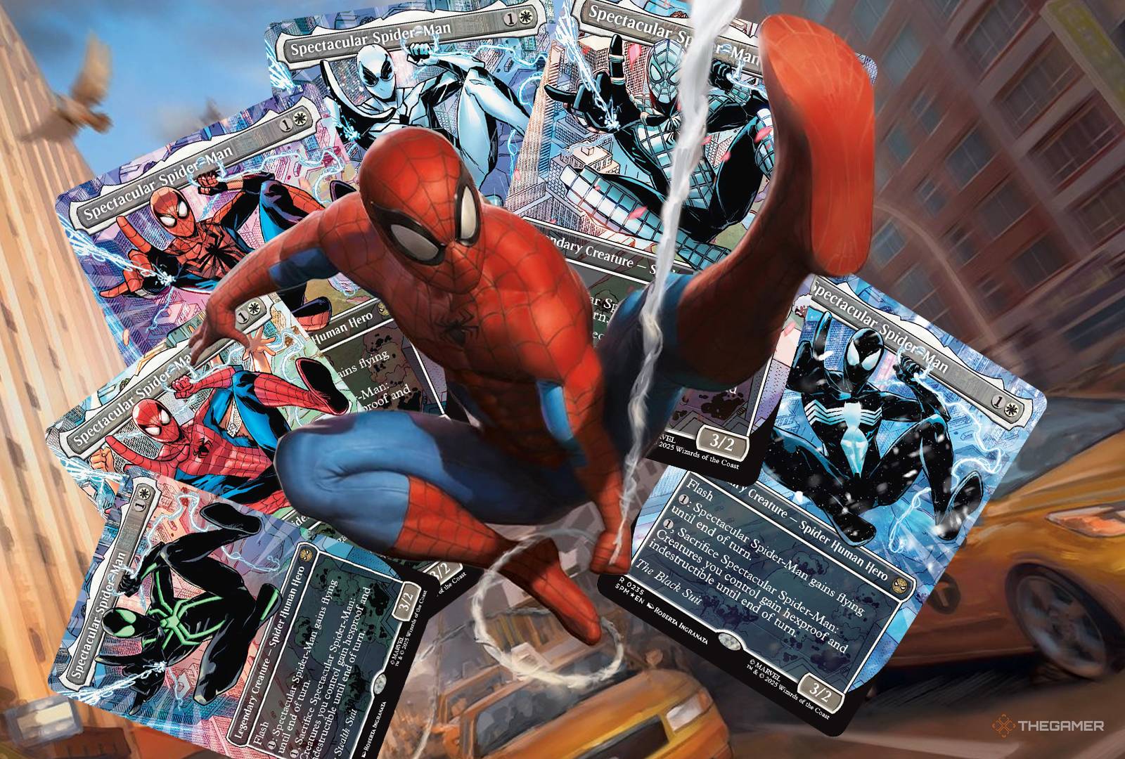 spectacular spider man mtg damaged card Magic The Gathering: Universes Beyond: Marvel's Spider-Man: Scene Box