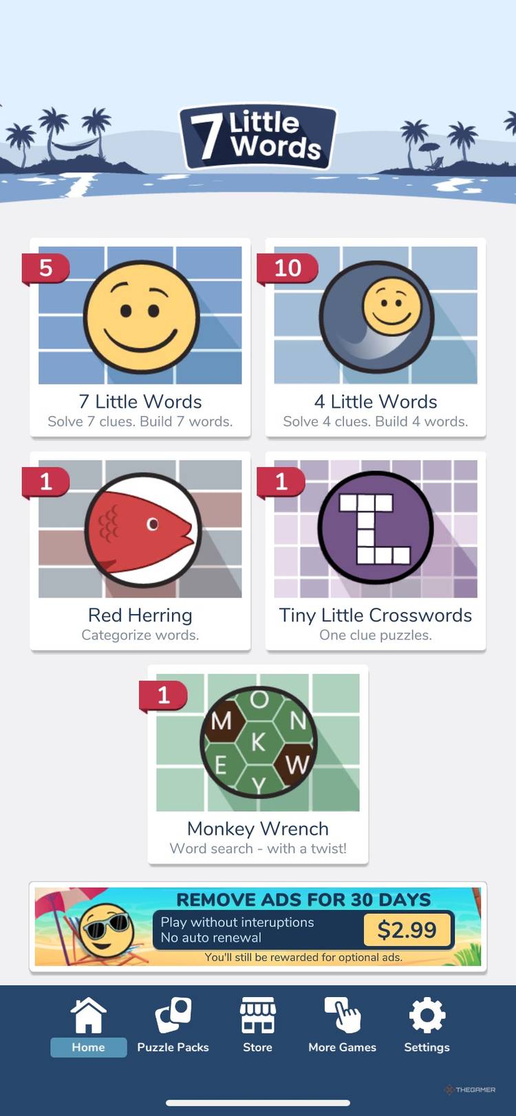 Start for screen store- small words.