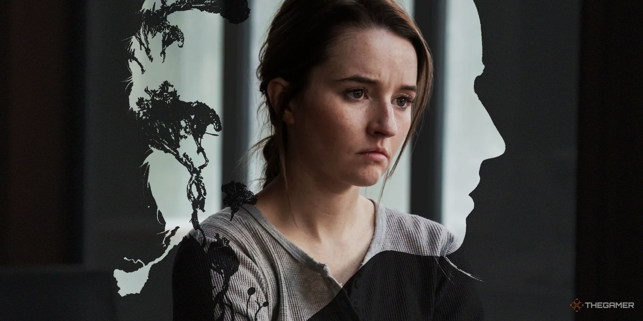 TG The Last of Us Season 2 Abby with silhouette overlay.