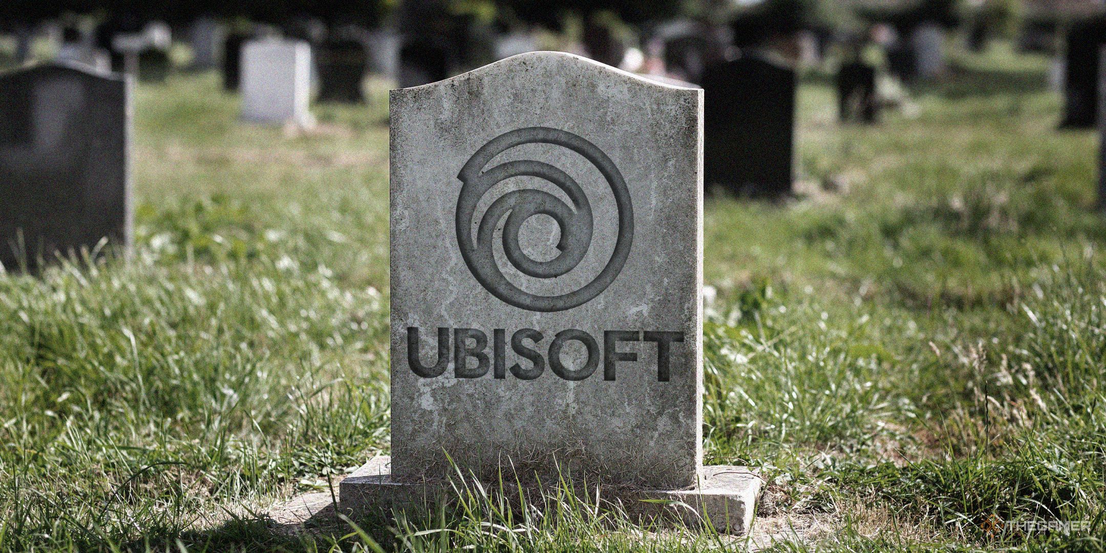 TG Ubisoft logo on a headstone.