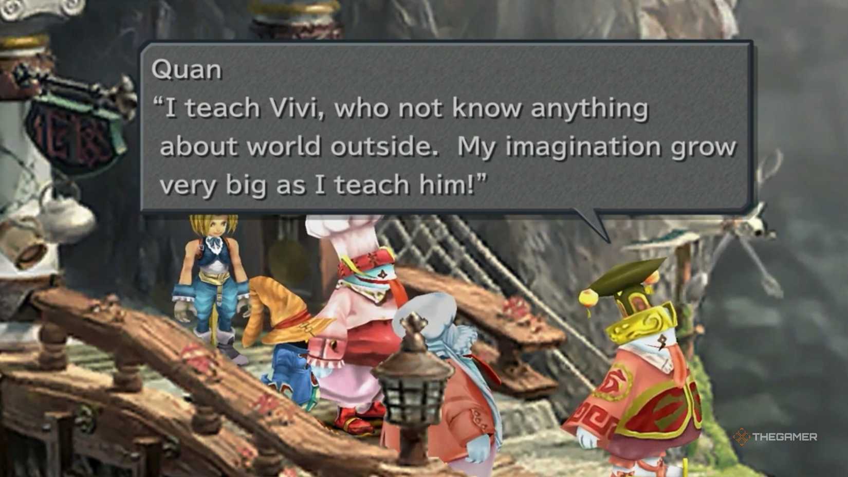 The vision of Quan talking about Vivi during the hidden scene in Quan's Dwelling in Final Fantasy 9.