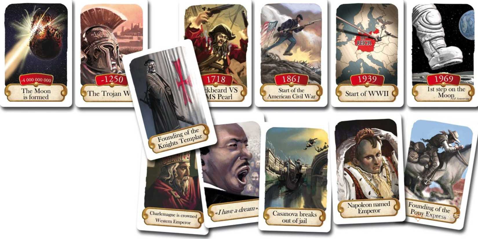 Timeline cards in white background. - 1