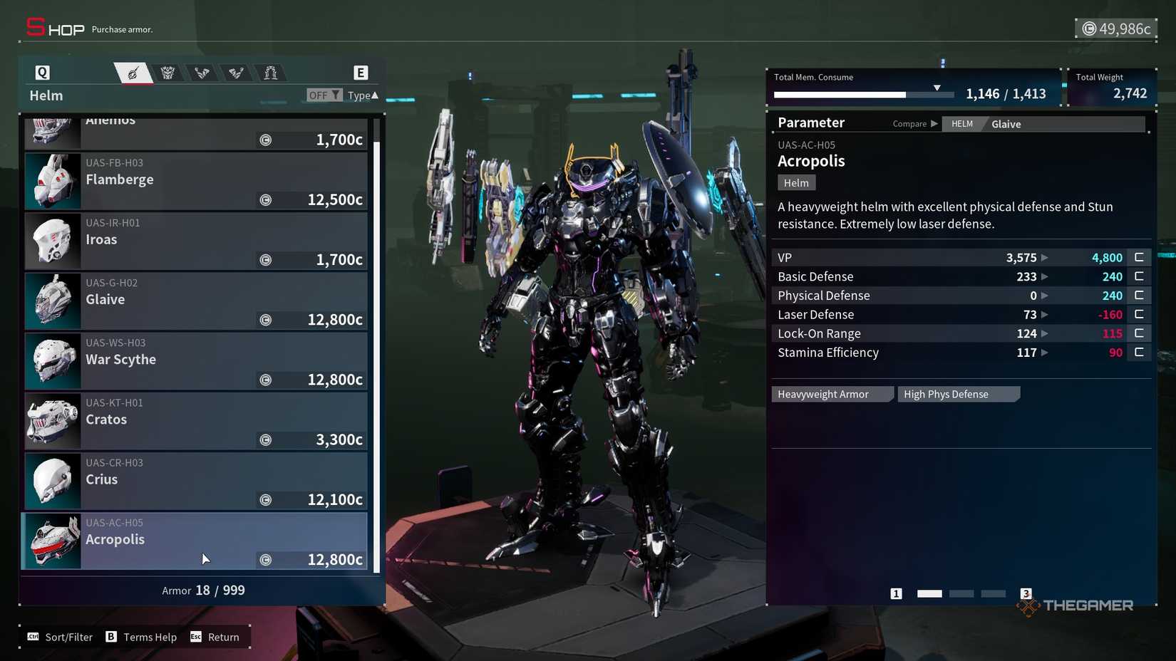 Scison All Armor Stats And What They Do In Daemon X Machina: Titanic Scion