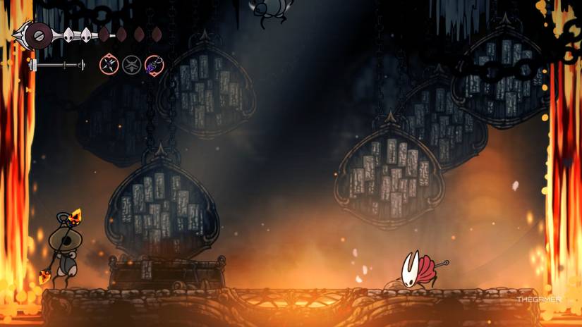 Hornet takes significant damage from Signis during their fight in Hollow Knight: Silksong.