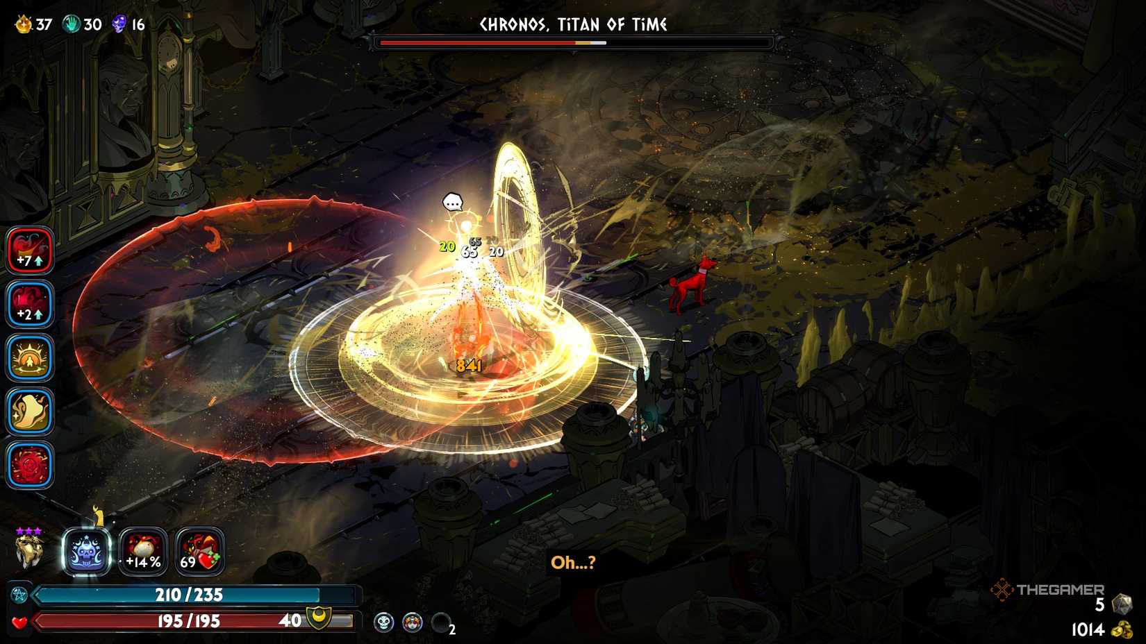 Melinoe fights Unrivaled Chronos as he uses Vacuum slice in Hades 2.