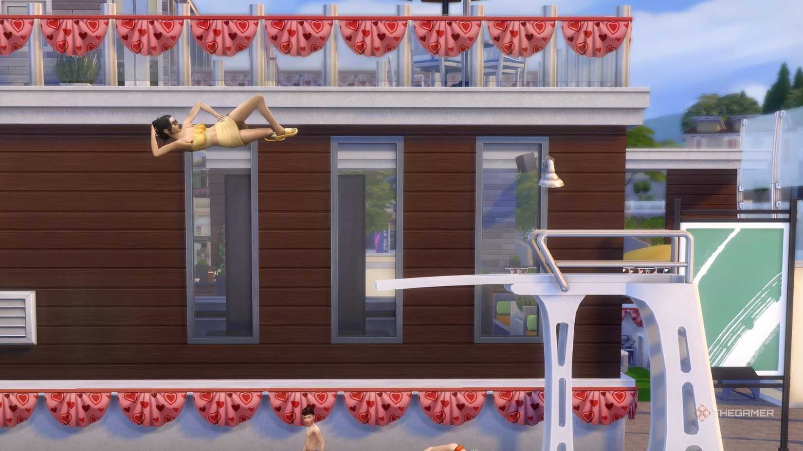 A chick had a grudlock new diving board to the pool.