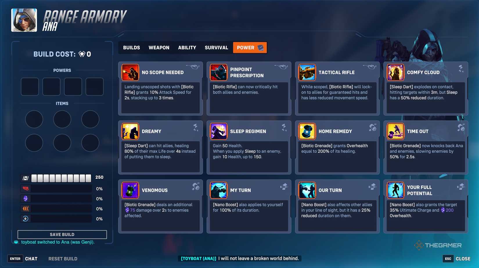 Ana selected on screen in the Stadium mode in Overwatch 2.